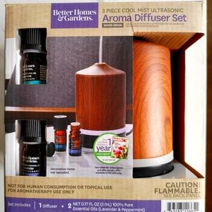 Better homes and gardens 3 piece cool mist ultrasonic aroma diffuser set